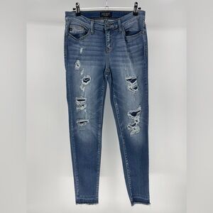 Judy Blue Distressed Skinny Stretch Denim Jeans, JB8240MD, Women's 9/29